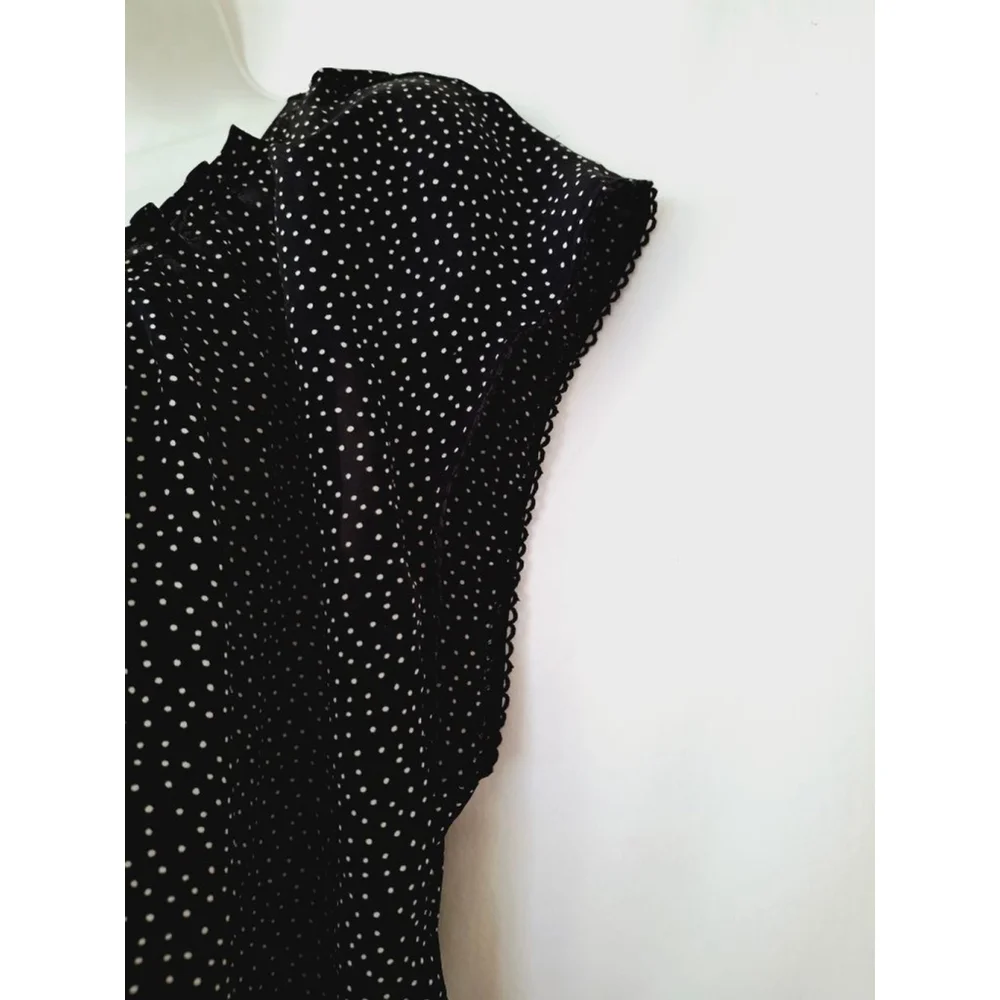 Lauren Conrad XXL Black Polka Dot women's officecore secretary teacher top - Picture 4 of 8